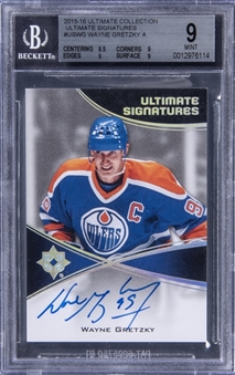 2015-16 UD Ultimate Collection "Ultimate Signatures" #US-WG Wayne Gretzky Signed Card - BGS MINT 9/BGS 10
